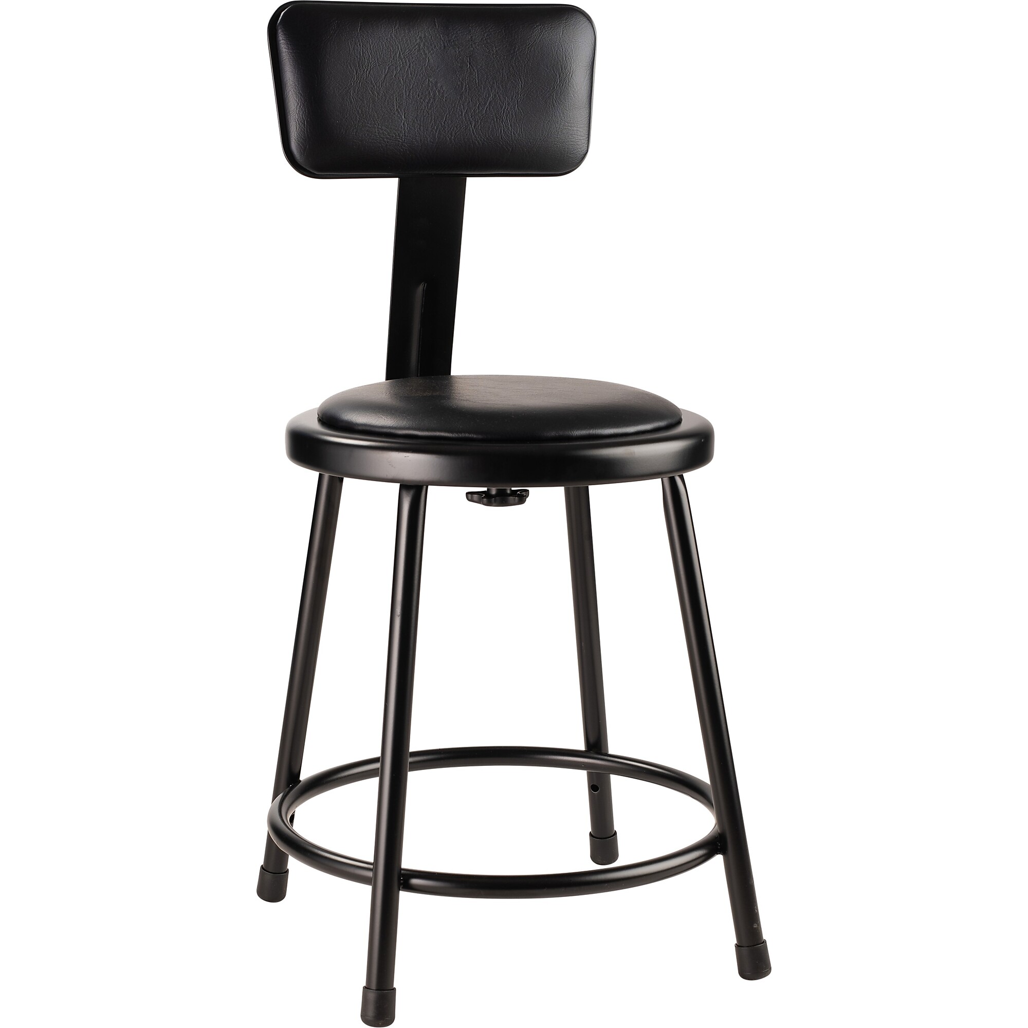 National Public Seating, 18in. Vinyl Steel Stool Backrest, Primary Color Black, Included (qty.) 1, Seating Type Office Stool, Model# 6418B-10
